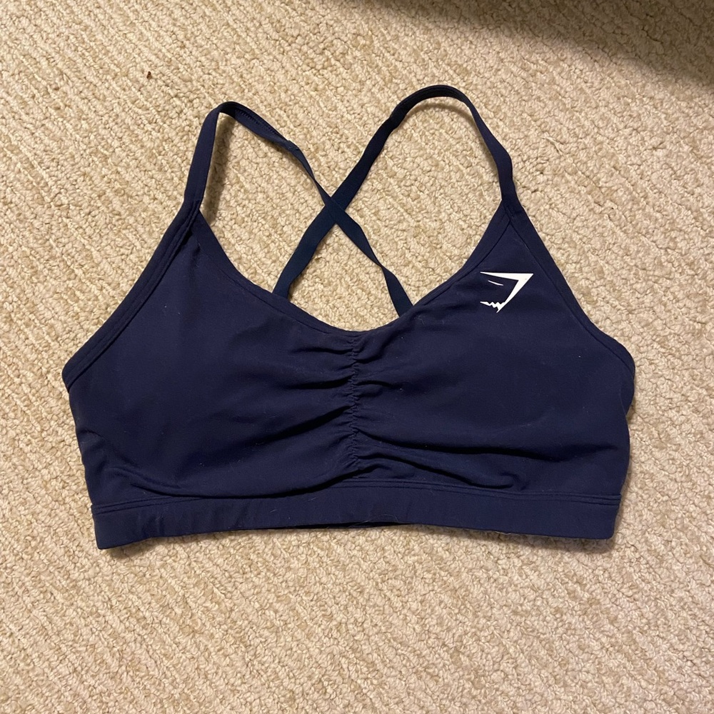 Gymshark Ruched Training Sports Bra - Navy